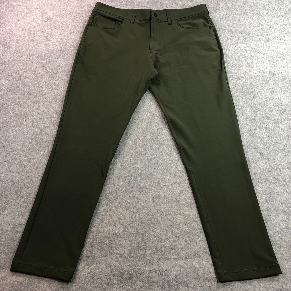 Public Rec Mens Pants 38x34 (Fits 38x32) Olive Green Stretch Performance